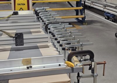 Photo of Electromagnetic Window radome clamping system.
