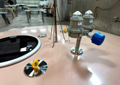 Photo of a zenith panel of a sandwich composite radome showing common accessory items.